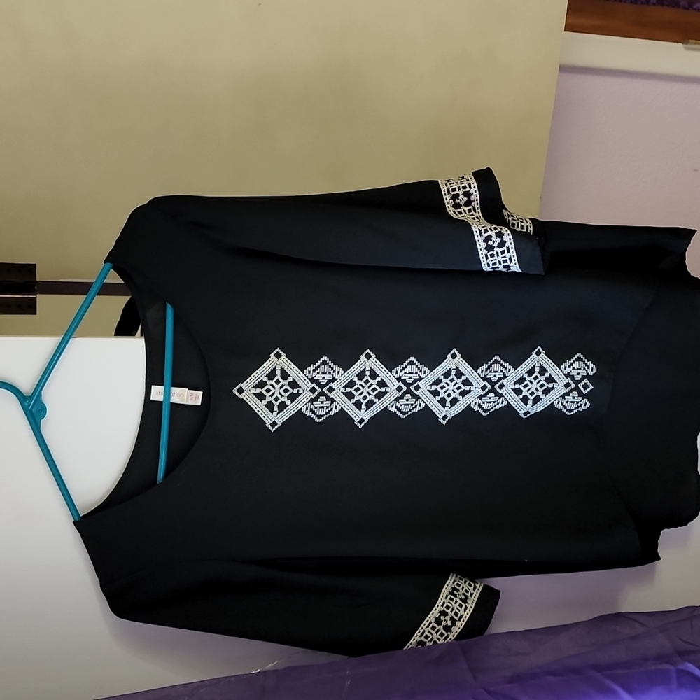 Black embroidered blouse